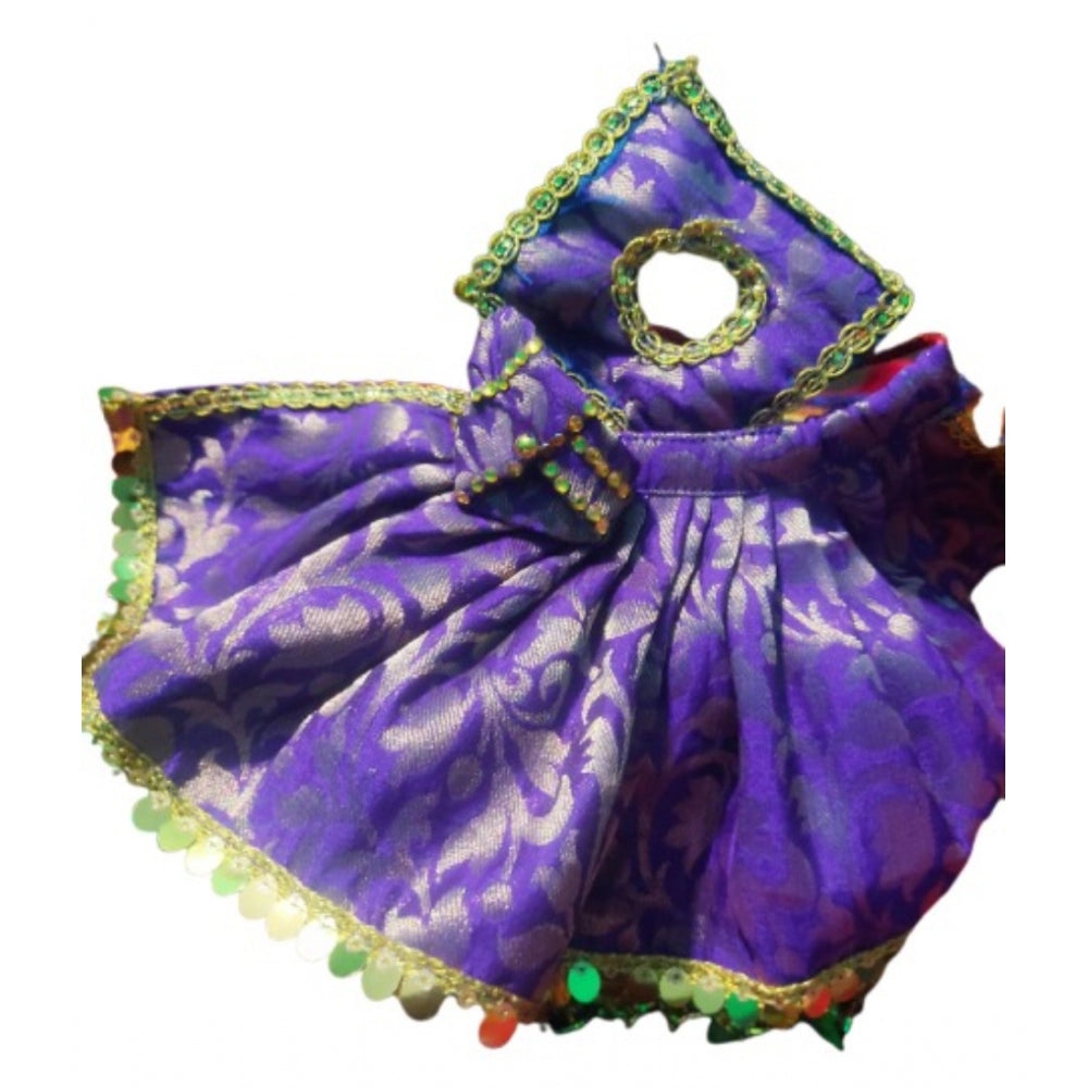 Laddu Gopal Silk Dress Size: 0 To 6 (Blue)