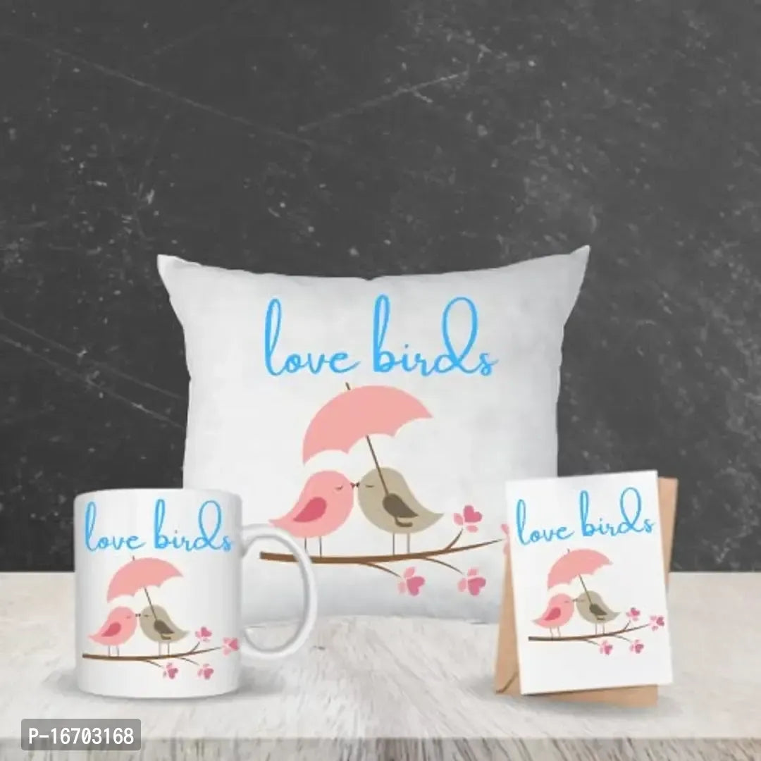 Combo Gift Hamper for Couples | Pillow, Mug, Greeting Card Combo | Gift for Newly Married Couple, Special Birthday Gift for Couples | Wedding Gift for Couples