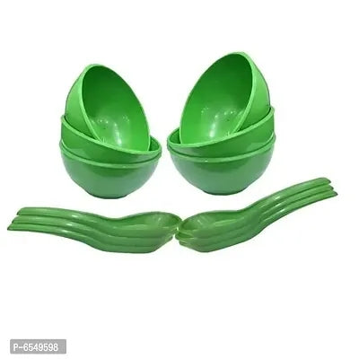 Plastic Round Shape Soup Bowls With Spoon