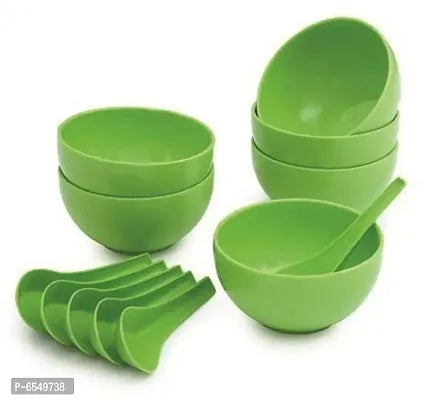 Plastic Round Shape Soup Bowls With Spoon