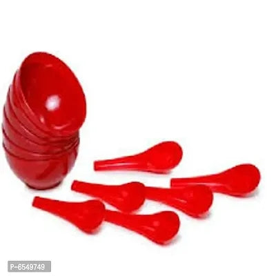 Plastic Round Shape Soup Bowls With Spoon