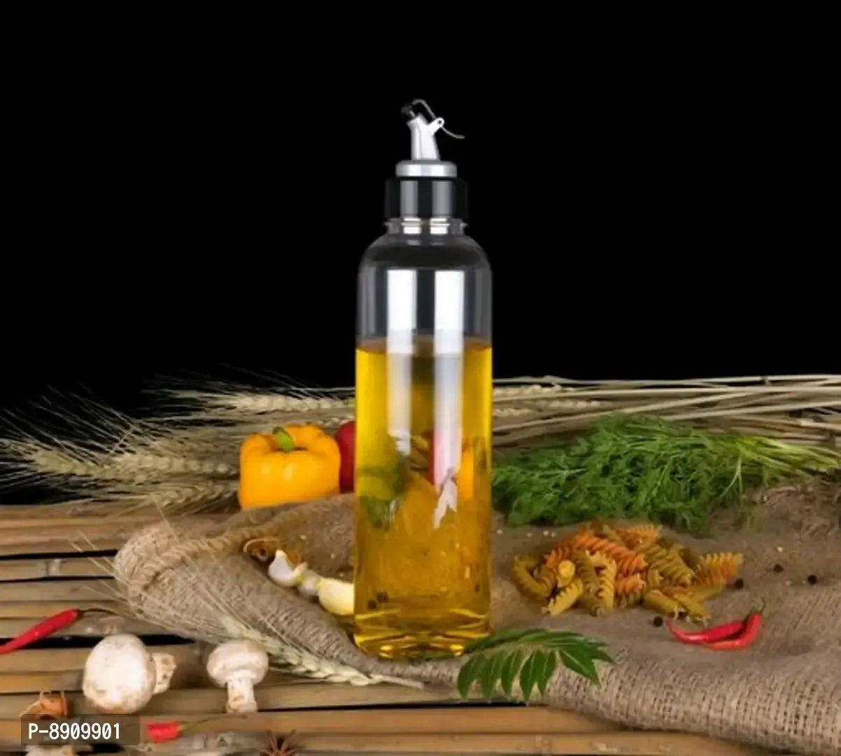 1000ml Plastic Oil Dispenser Spout for Easy Pouring Leak-Proof Soy Sauce Vinegar Storage Oil Dispenser for Kitchen 1 Liter (Pack of 1, Transparent)