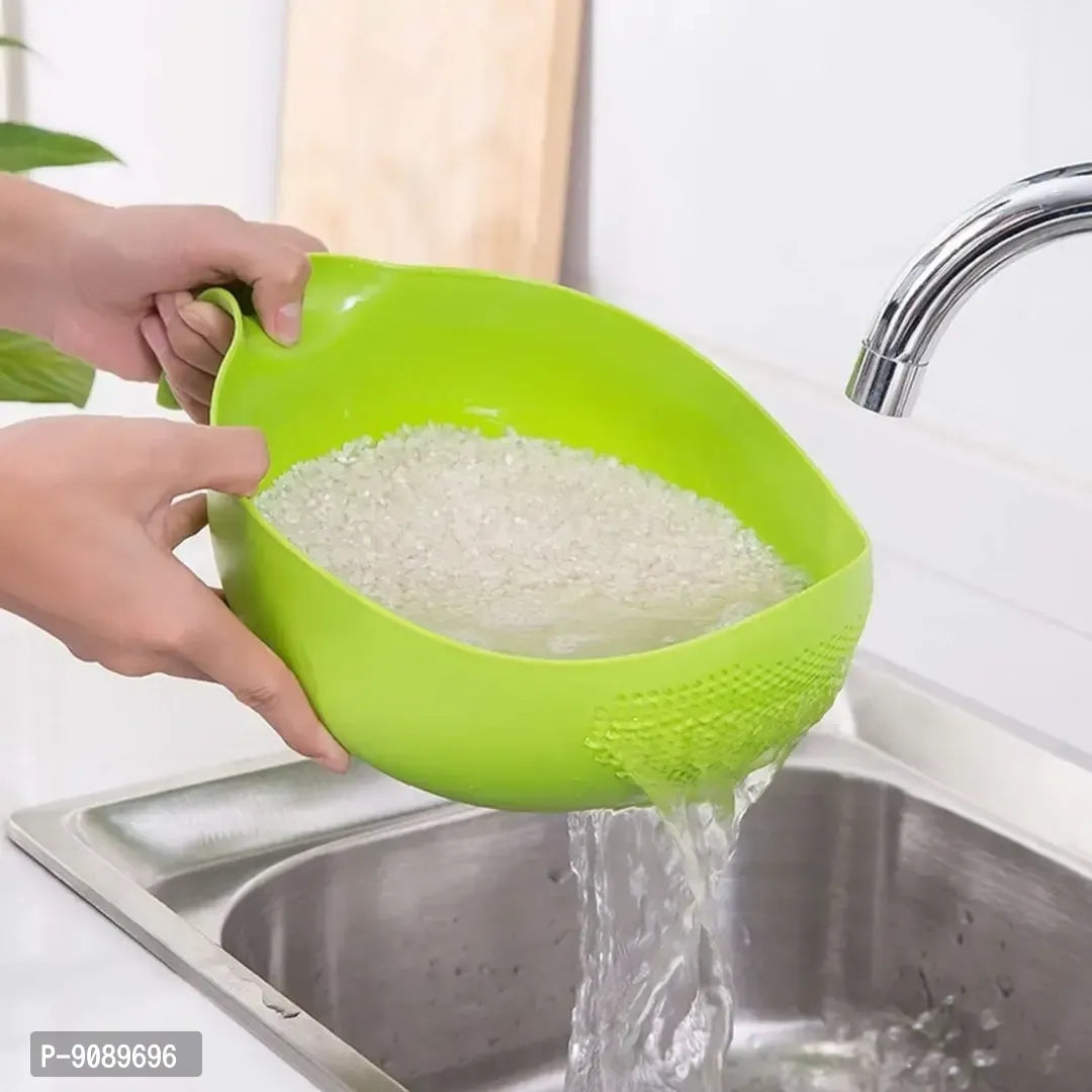 Kitchen Drainer Veggie Washing Bowl Colander (Multicolor ,Pack Of 1)