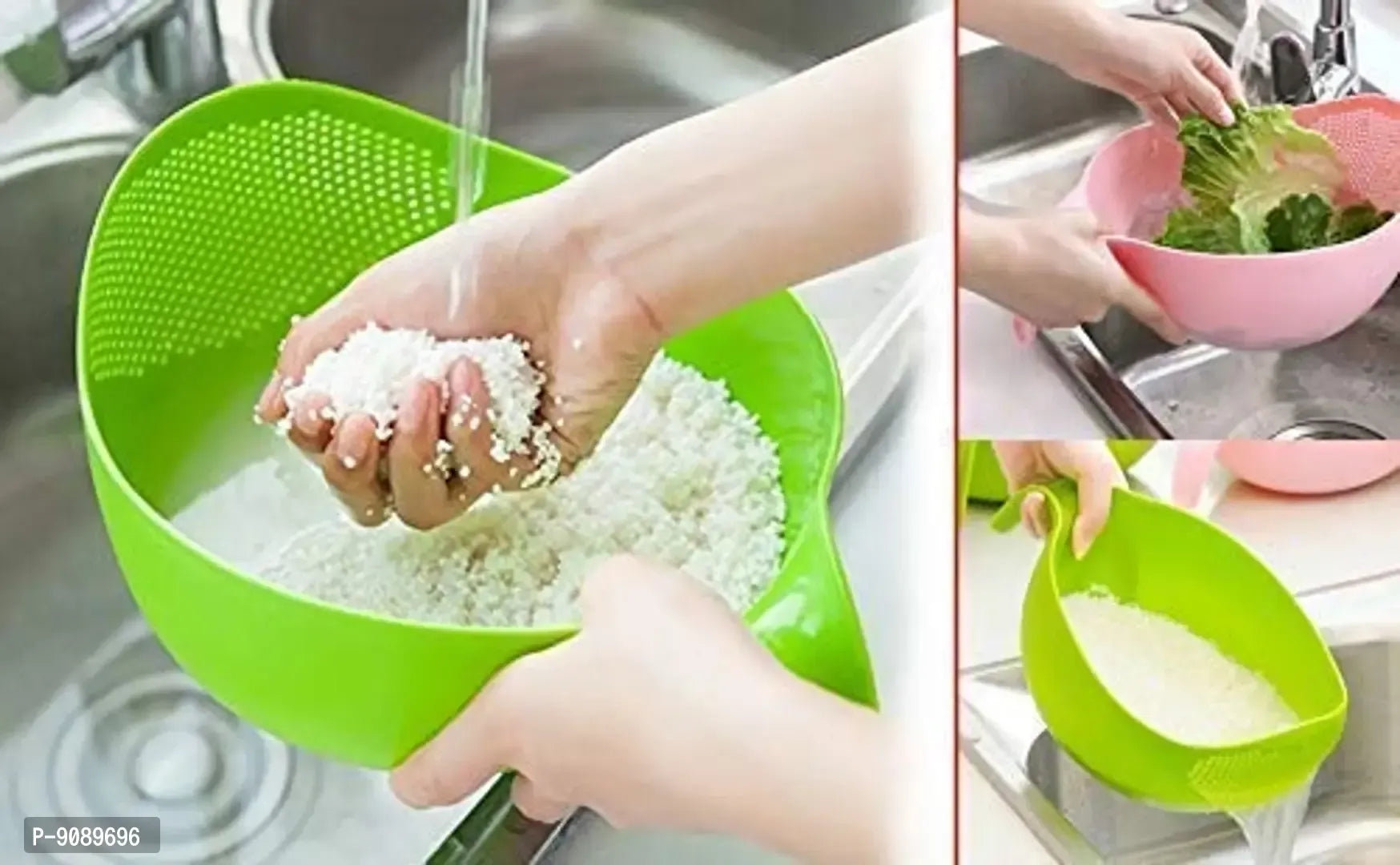 Kitchen Drainer Veggie Washing Bowl Colander (Multicolor ,Pack Of 1)