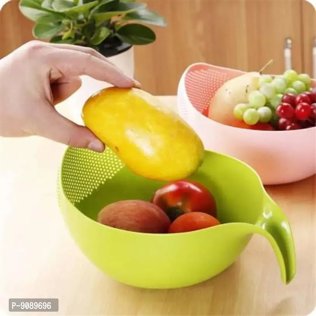 Kitchen Drainer Veggie Washing Bowl Colander (Multicolor ,Pack Of 1)
