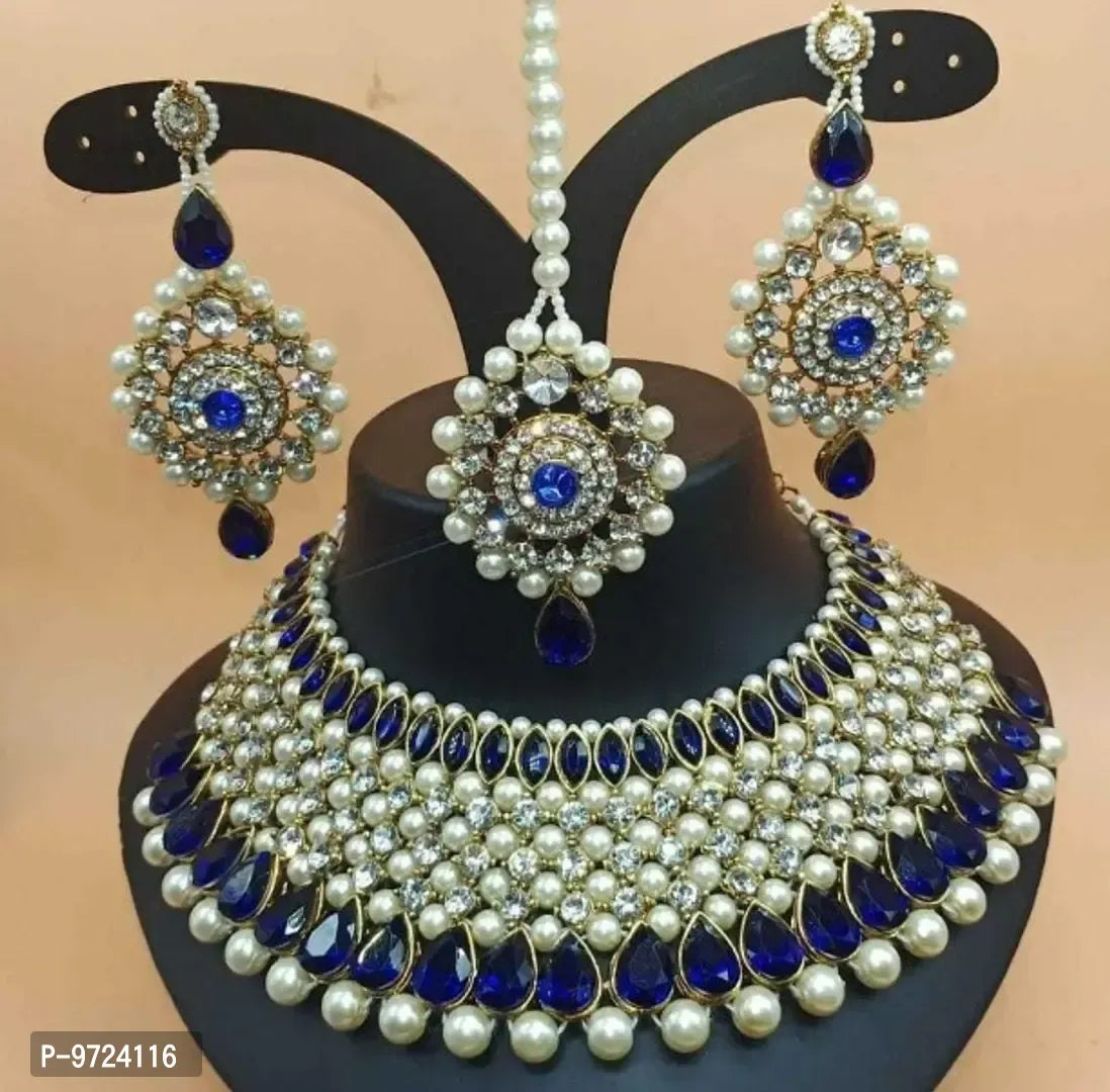 Alloy Kundan Pearl Bridal Jewellery Set