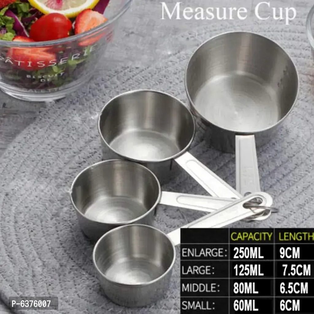 Useful Stainless Steel - Set of 4 Measuring Cup For Kitchen