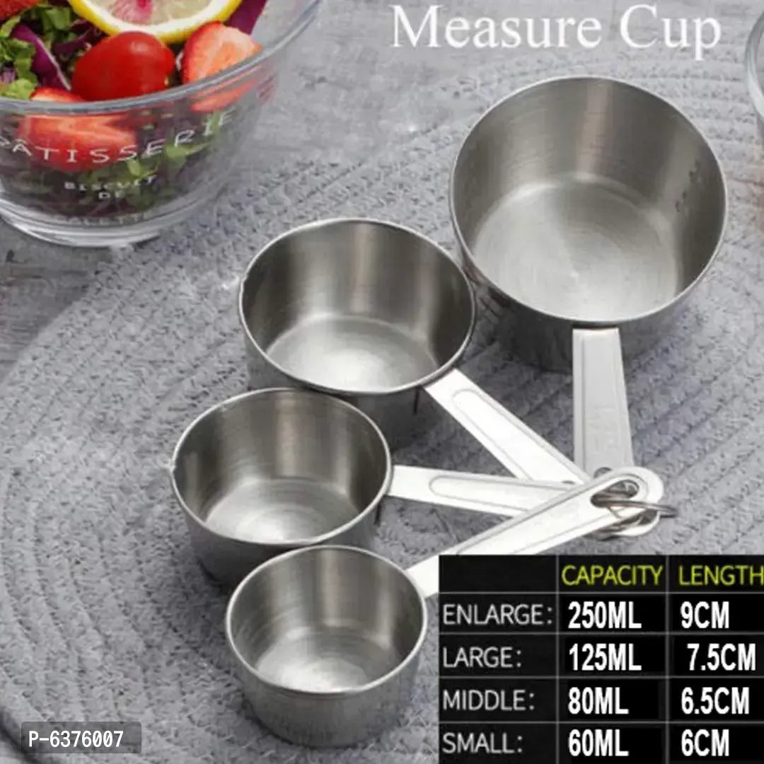 Useful Stainless Steel - Set of 4 Measuring Cup For Kitchen