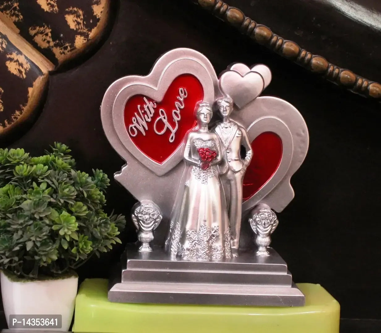 Beautiful Red-Silver Color Couple Figure for Love Gift for Valentine's Gift/ Anniversary Gift/ Birthday Gift/ Romantic Gift for GF/ BF/ Couple