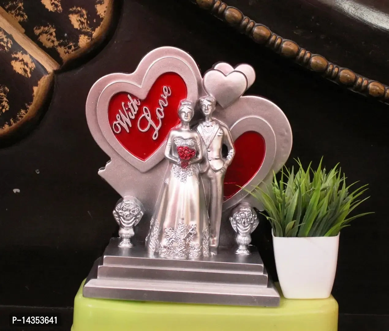 Beautiful Red-Silver Color Couple Figure for Love Gift for Valentine's Gift/ Anniversary Gift/ Birthday Gift/ Romantic Gift for GF/ BF/ Couple