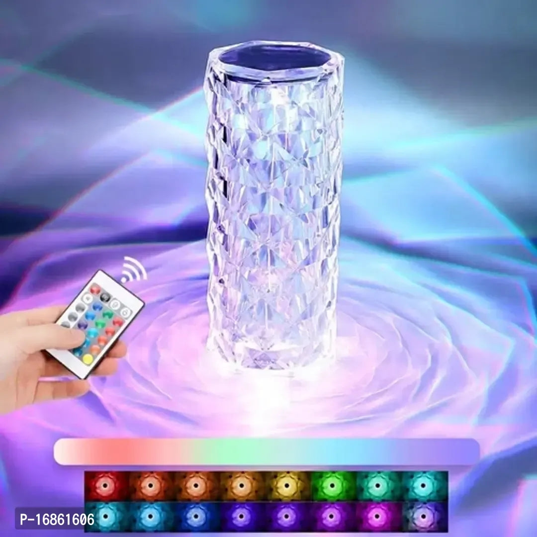 Crystal Table Lamp Rose Lamp with Touch Control, 16 Colors Changing RGB Night Light, Romantic Valentines Day Gift Night Light, USB Rechargeable Battery LED Lamp for Bedroom Living Room Party Decor