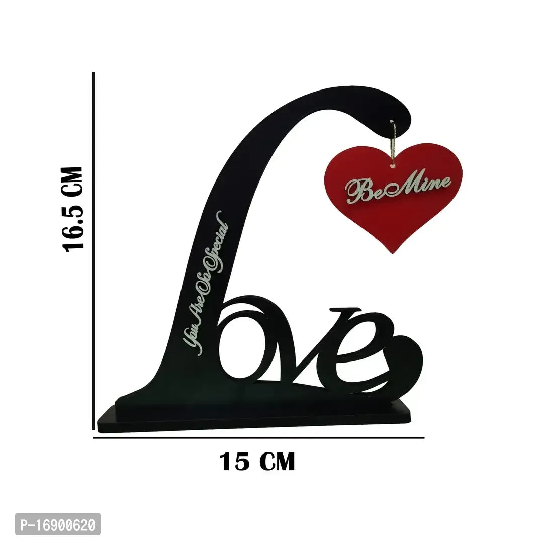 Hubby wifey GF BF Couple Gifts for Valentine's Day Anniversary Birthday Decorative Showpiece - 16.5 cm (Wood, Black)