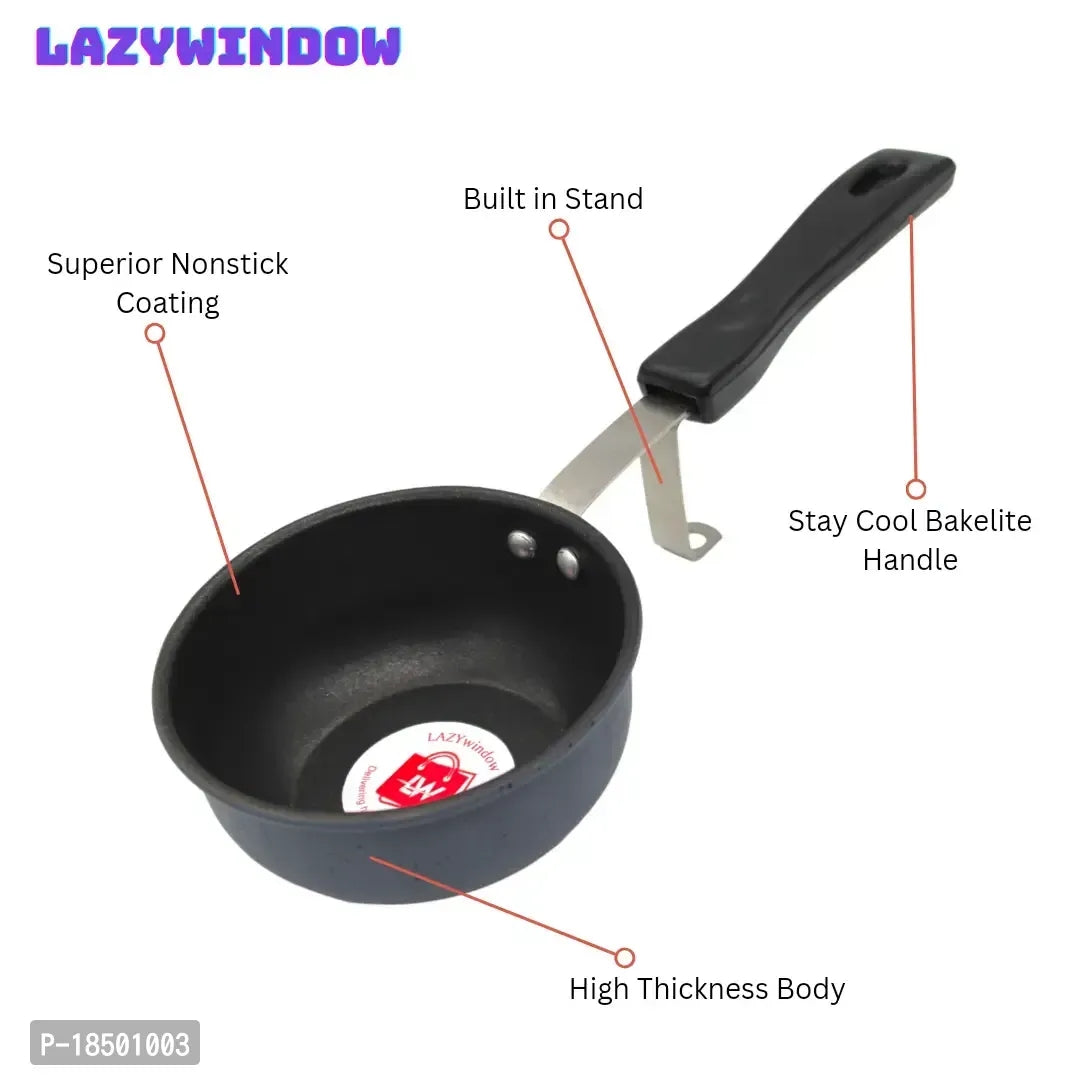 Premium Quality Nonstick Tadka Pan, 11 cm, Black