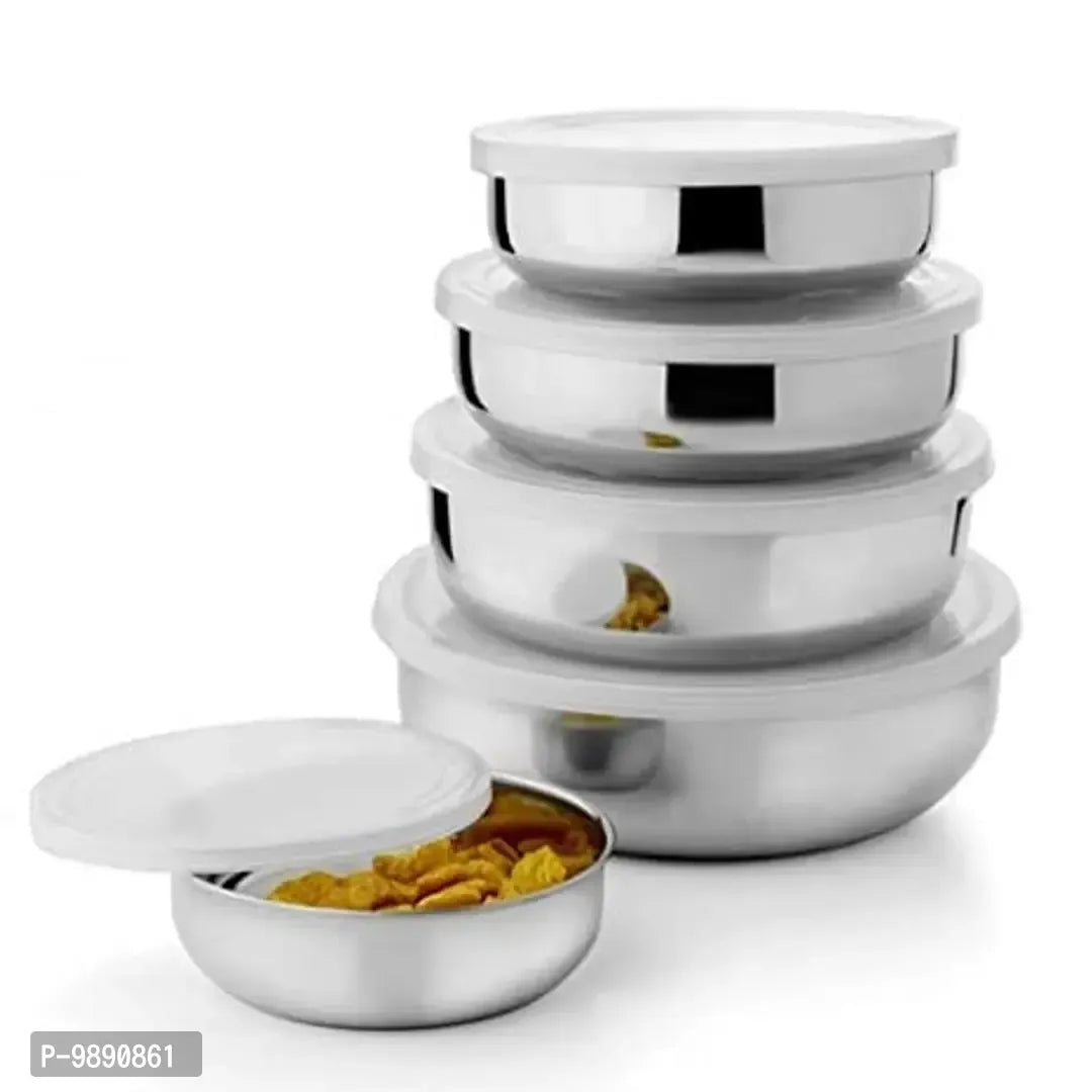 Trendy Set Of 5 Pcs Stainless Steel Box With Lid Storage For Office Use