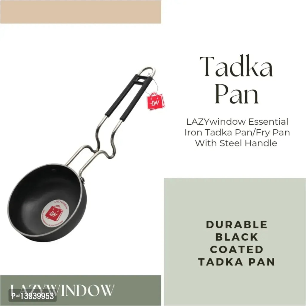 Premium Iron Tadka Pan/Fry Pan – Stainless Steel Handle for Essential Kitchen Cooking