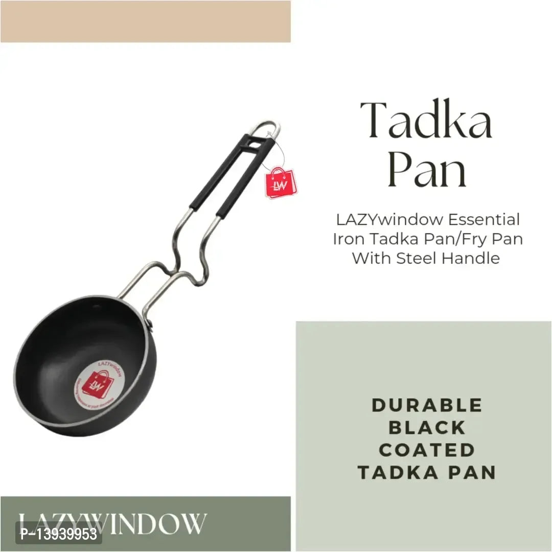 Premium Iron Tadka Pan/Fry Pan – Stainless Steel Handle for Essential Kitchen Cooking