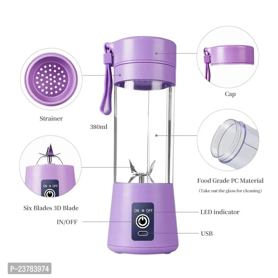 Hand Blenders juicer, cleaning brush Mini Blender Fruit Mixer Machine Portable Electric Juicer grinder Cup 380ML Personal Blender USB Rechargeable Fruit Blender Mixer for Home Office Outdoor multicolor