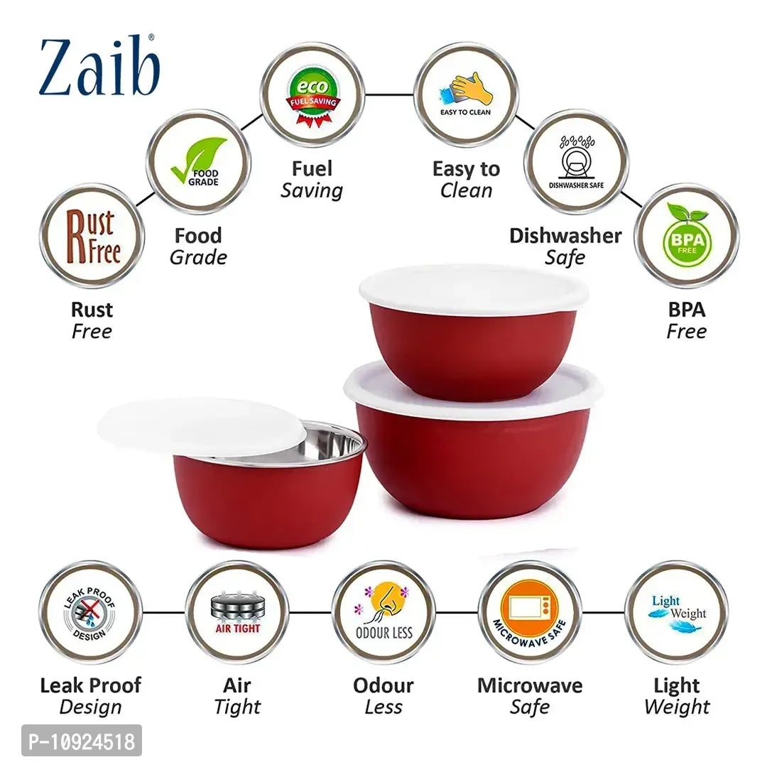 Microwave Safe Bowl Set with Lid for Kitchen | Food Storage Container with lid set of 3