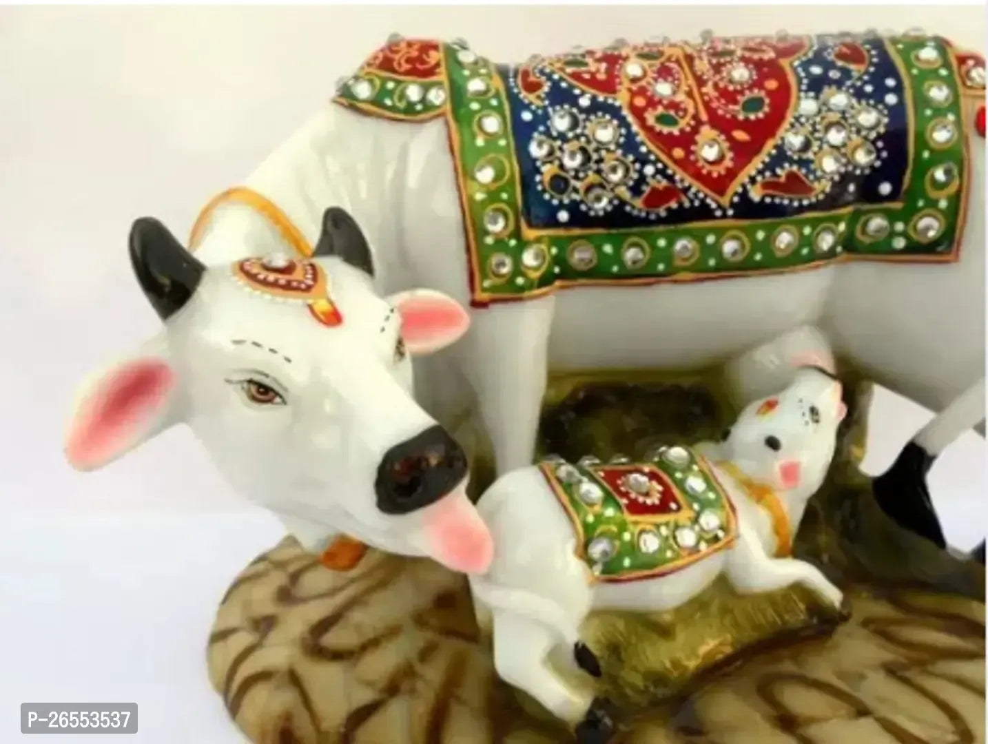 Cow and calf statue marble in showpiece figurines|Home decor showpieces|table decorations items|Decorative items for room in Racks Shelves| handicraft item in Showpieces Figurines|statues|
