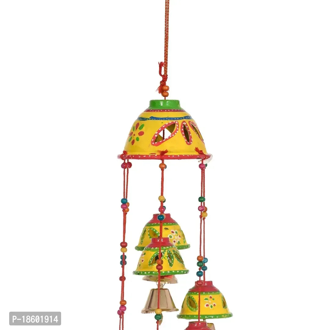 Great Art Set of 1 Garland Decorations Wall Door Hanging Toran with Bells Rajasthani Home Living Room Decoration (Pack of 1) Yellow