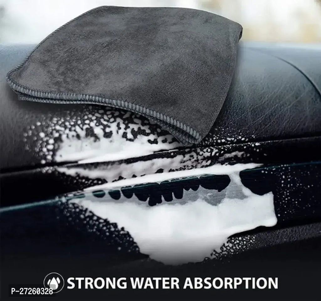 Microfiber Cloth - 4 pcs Grey - 40x40 cms - 300 GSM - Automotive Microfibre Towels for Car Bike Cleaning Polishing Washing