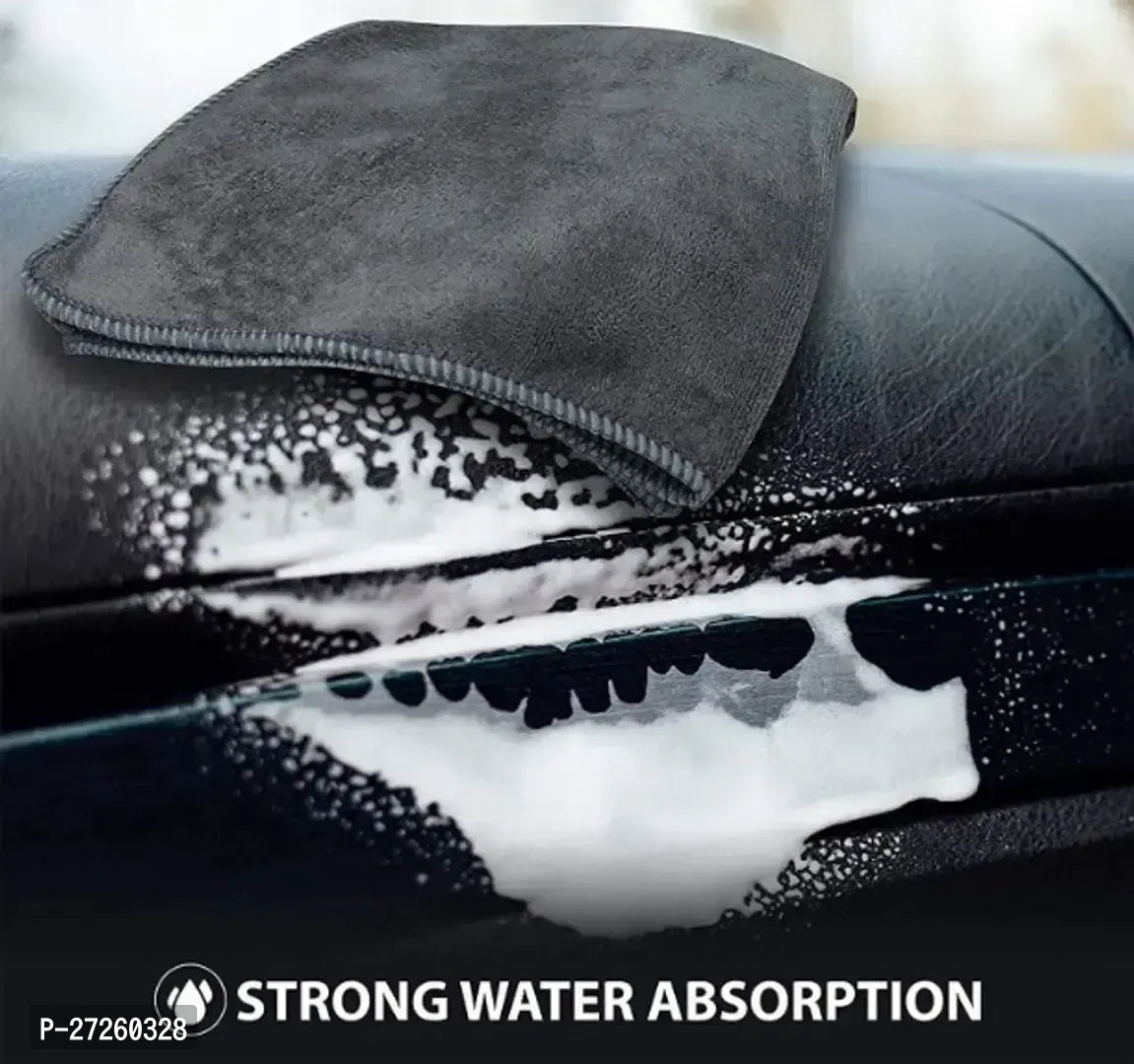 Microfiber Cloth - 4 pcs Grey - 40x40 cms - 300 GSM - Automotive Microfibre Towels for Car Bike Cleaning Polishing Washing