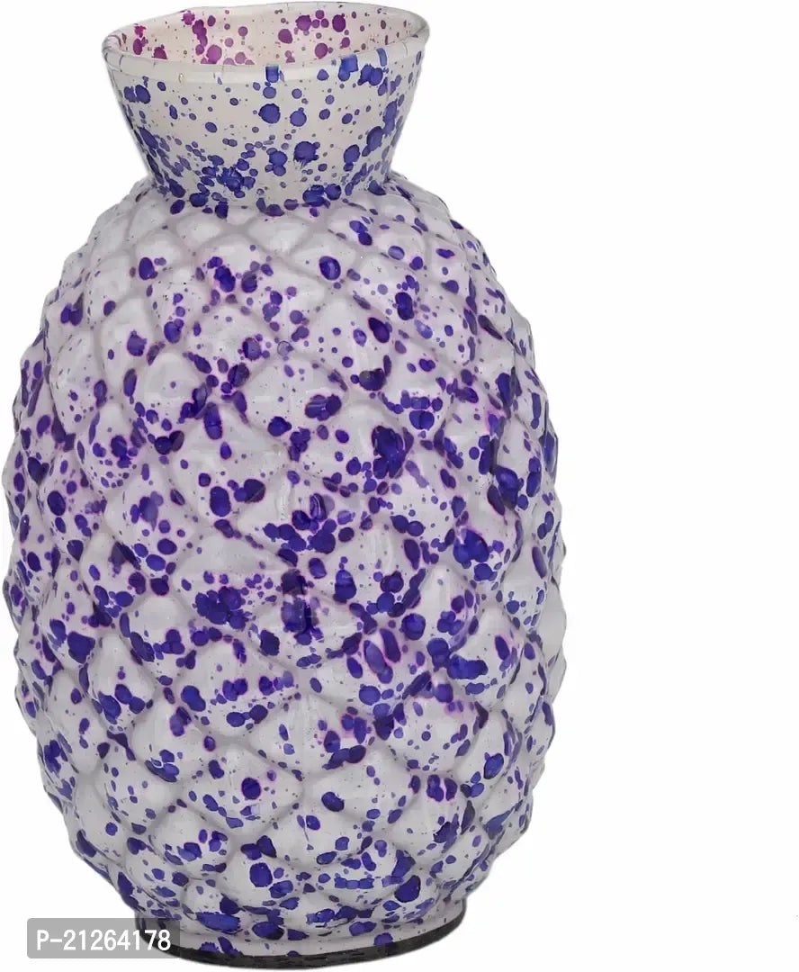 Colorful Glass Vase for Flower, Plants, Home Decor, Office, Living Room, Bedroom, Table Decorations Items (20 Cm × 13.7 Cm x 13.7 Cm)