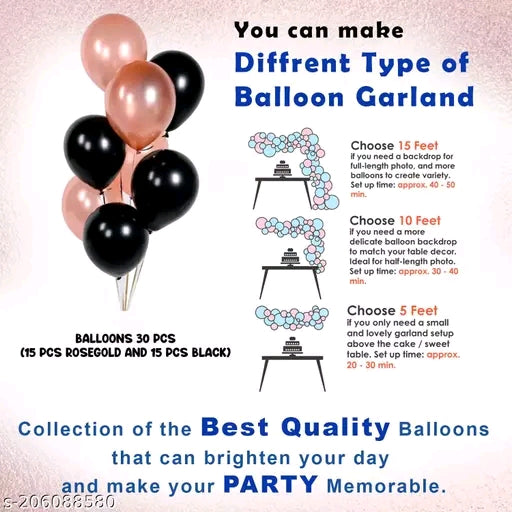Happy Anniversary Decoration Kit For Home -34 Items Rose Gold Combo Set Bunting, Curtains, Balloons, Foil Balloons anniversary decoration items For Bedroom