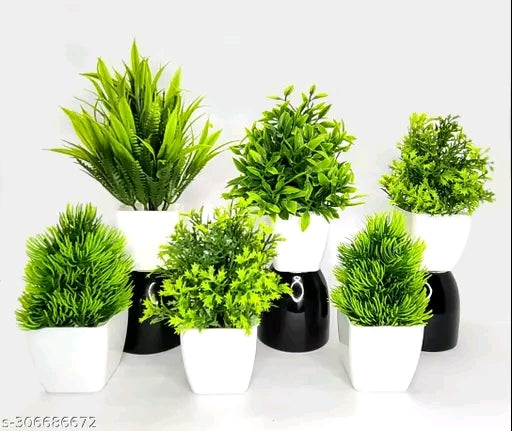 6-Piece Realistic Artificial Plant Set for Home Decor and Living Room lifelike faux plants